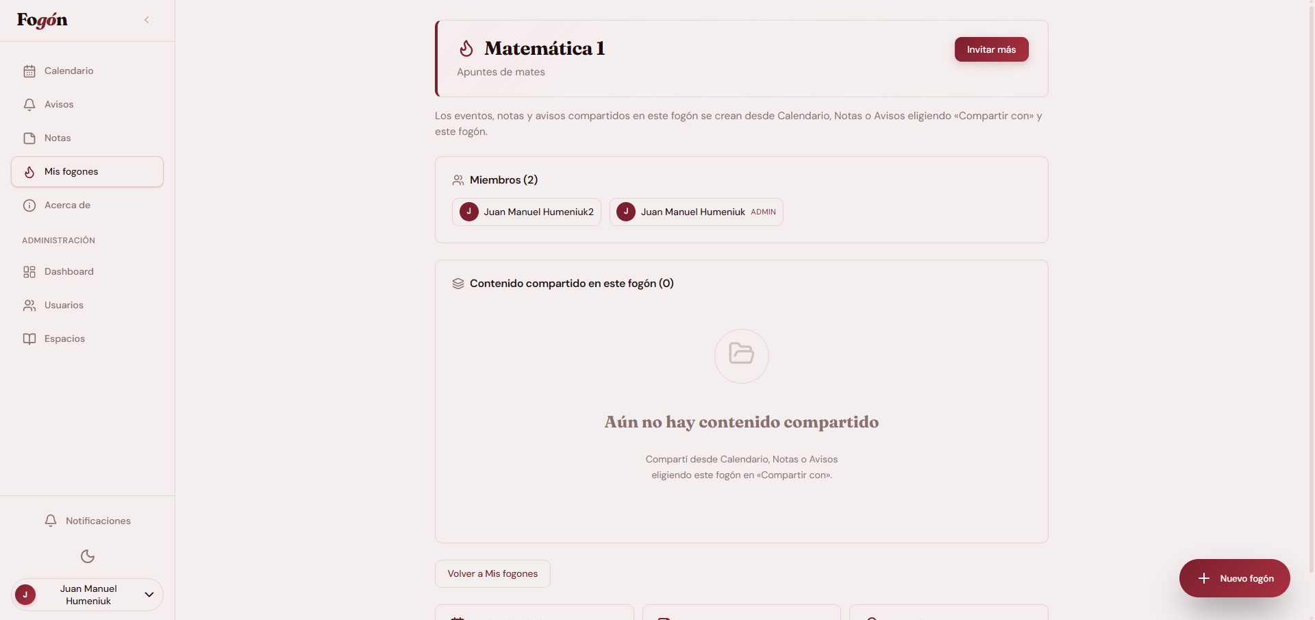 Mis fogones en Fogón
